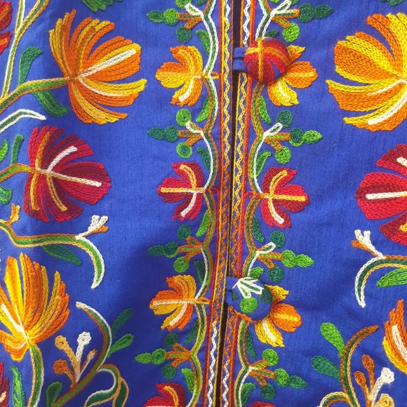 Bright Blue Embroidered Jacket - Picture 6 of 8